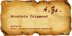 Arnstein Zsigmond névjegykártya